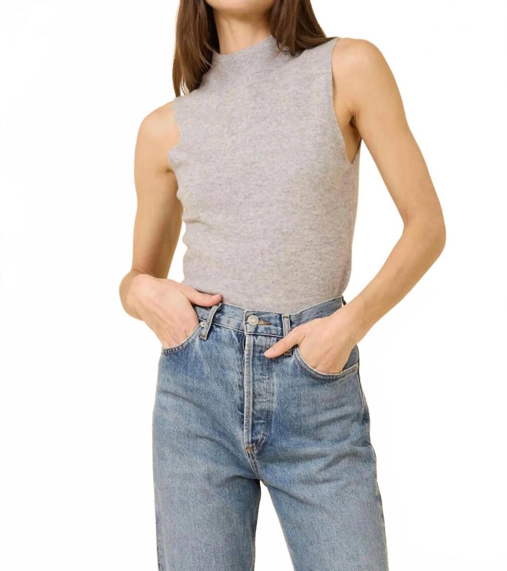 NEW ONE GREY DAY amari cashmere tank top in heather grey